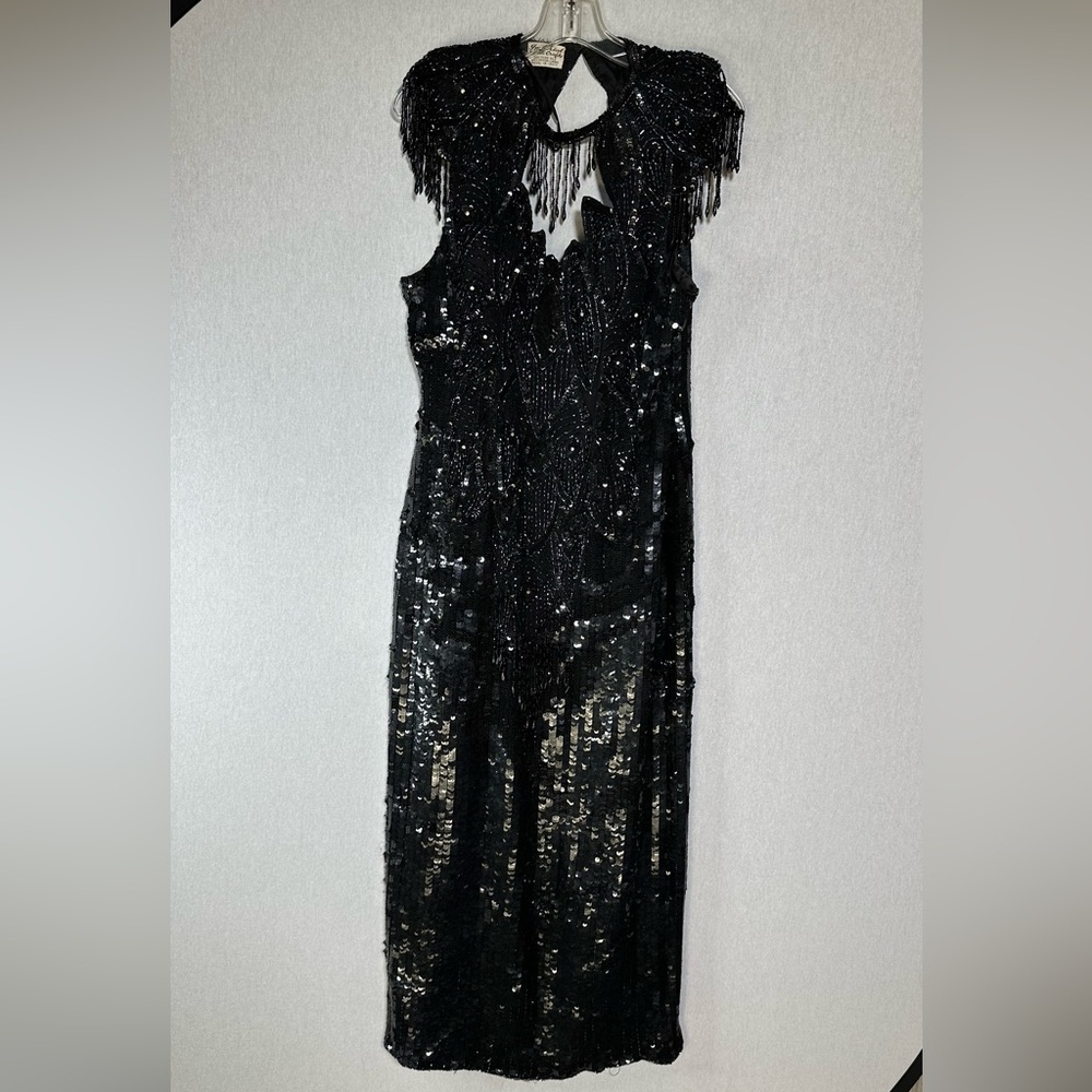 Vintage Sequin and Silk Midi Dress